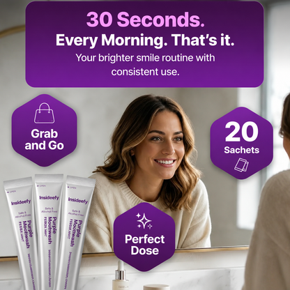 Purple Mouthwash - Sachets 20 Pack - Peroxide-Free - Alcohol Free - Vegan Mint